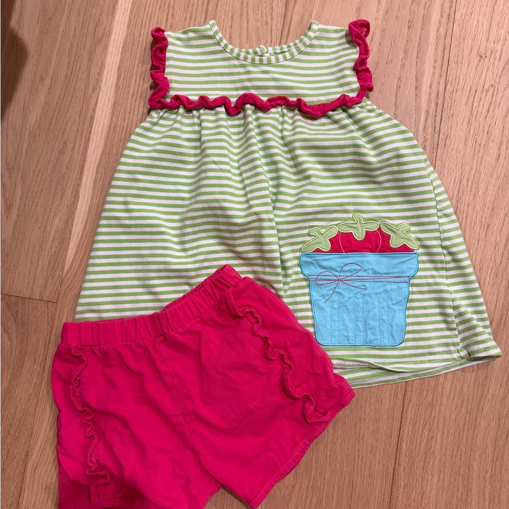 Jelly Beans Striped Pajama Set with Red and Blue Accents